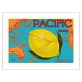 thumbnail image 1 of Pacific Brand - Johnston Fruit Co. - Pacific Ocean Map Routes - Citrus - Vintage Fruit Crate Label c.1917 - Bamboo Fine Art 290gsm Paper (Unframed) 12x16in, 1 of 4