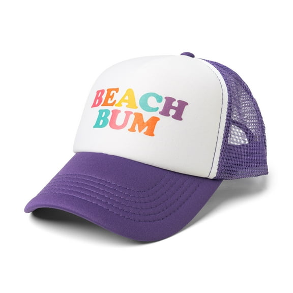 Pacific Brim Foam Trucker Hat Classic Adjustable Cap with Mesh Side Panels, Beach (Unisex)