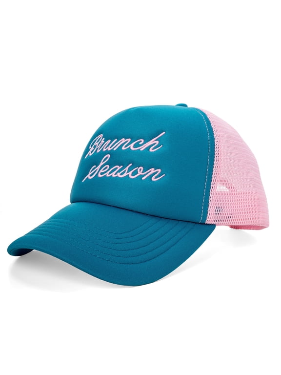Foam Trucker Hat Classic Adjustable Cap with Mesh Side Panels, Brunch Season (Unisex)