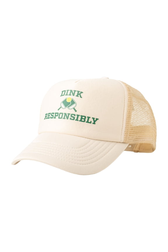 Foam Trucker Hat Classic Adjustable Cap with Mesh Side Panels, Dink Responsibly (Unisex)
