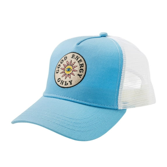 Pacific Brim Foam Trucker Hat Classic Adjustable Cap with Mesh Side Panels, Good Energy Only (Unisex)