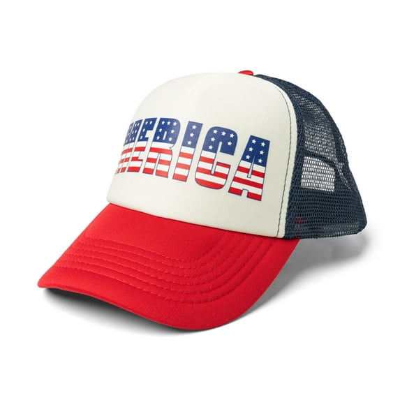 Pacific Brim Foam Trucker Hat Classic Adjustable Cap with Mesh Side Panels, Merica (Unisex)