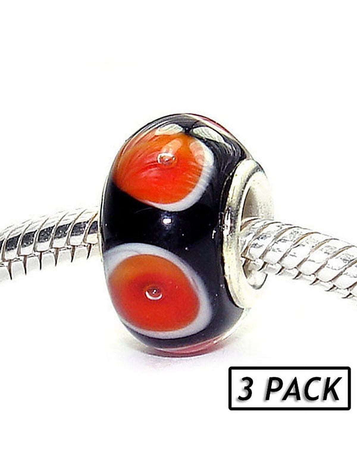 Coastal Jewelry Women's Pacific Charms Silver Plated Glass Charms (3 Pack) - Orange Julius