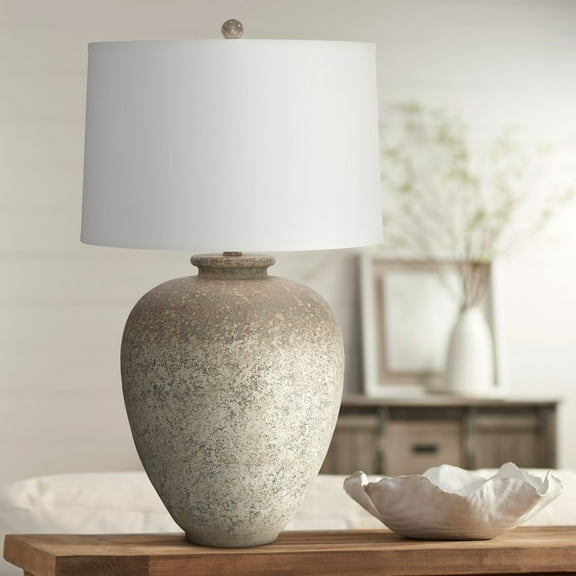 360 Lighting Eloy 29" High Jar Farmhouse Rustic Southwestern End Table Lamp Brown Desert Terracota Finish Living Room
