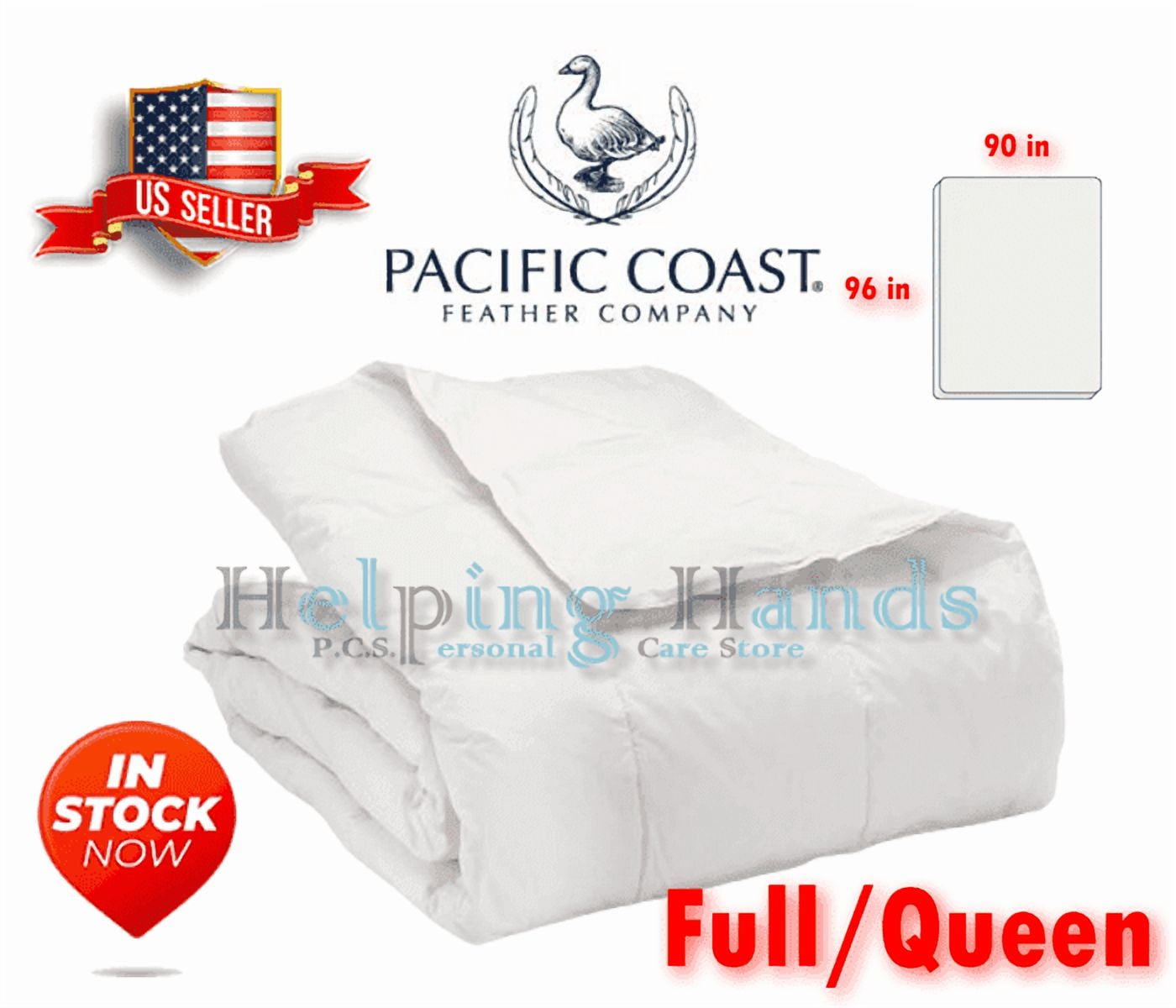 Pacific Coast Feather Co Gray Duck Down 230TC White Hotel Luxury Lightweight Blanket Full-Queen