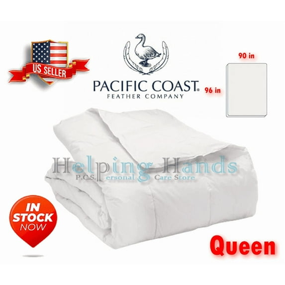 Pacific Coast Feather Co Gray Duck Down 230TC White Hotel Luxury Lightweight Blanket Queen