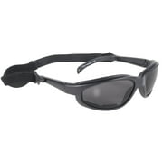 Pacific Coast Freedom Padded Motorcycle Riding Sunglasses with Detachable Strap   Black Frame with Smoke Lens