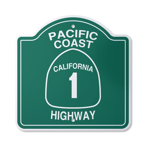 Pacific Coast Highway California 1 10” x 10” Sign | Indoor/Outdoor Plastic | SignMission Designer Road Freeway Cali Street Novelty Gift Funny Joke Gag Road Garage
