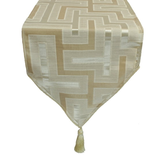 Pacific Coast Home Furnishings, Inc. Austin Horn En' Vogue Maze Beige Luxury Table Runner 13 x 90
