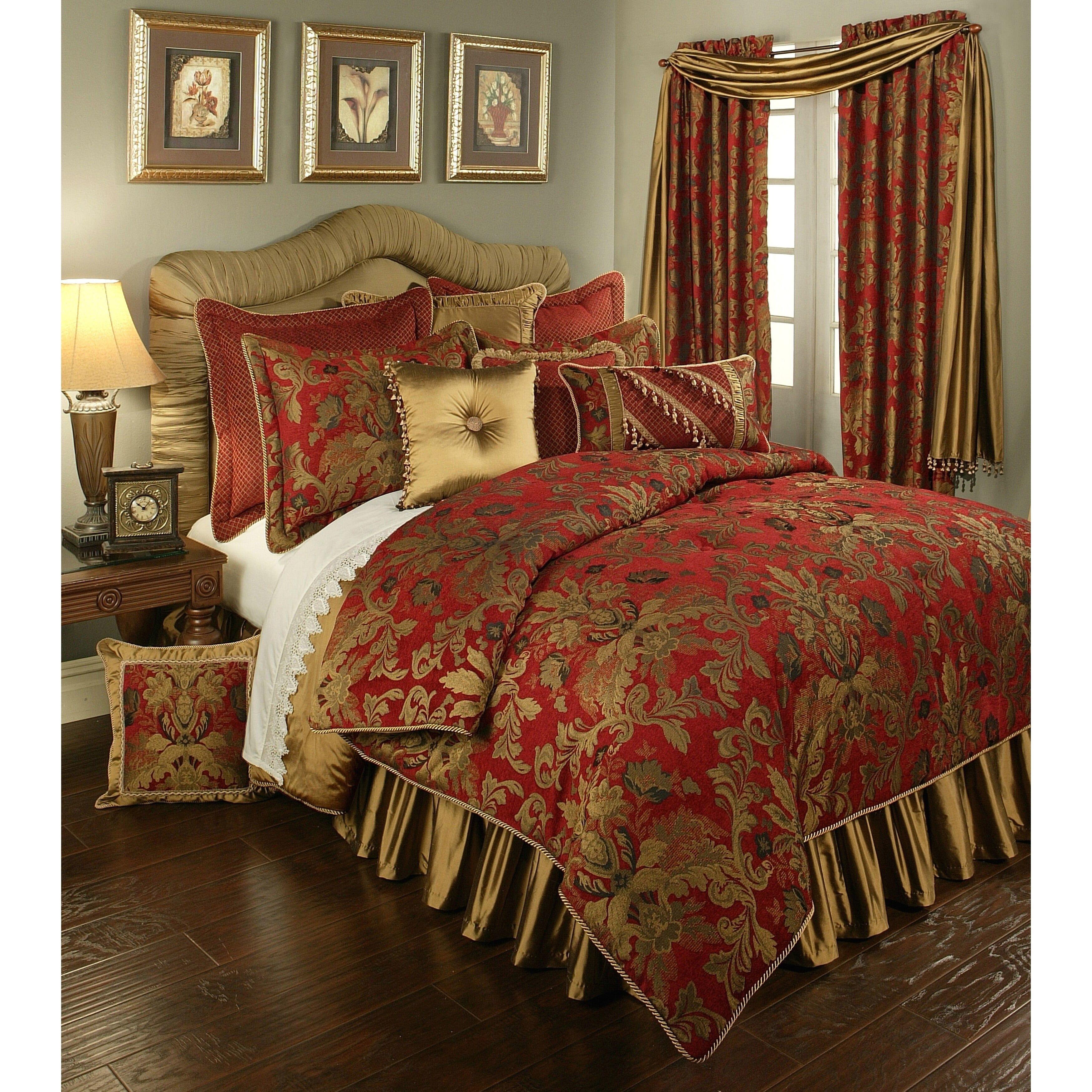 Pacific Coast Home Furnishings PCHF Verona Red 3 piece Luxury Comforter Set California King Walmart