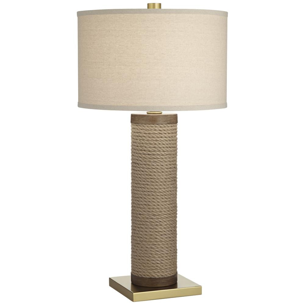 Pacific Coast Lenwood Table Lamp - Natural Rope Column - 534H0 ...