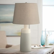 Pacific Coast Lighting Effie 17 1/2" High Modern Accent Table Lamp Gray Ceramic Sand Linen Shade Living Room Colors May Vary