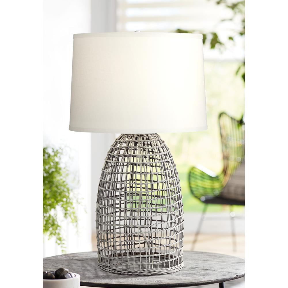 Pacific Coast Oahu Table Lamp - Fish Catcher Grey Basket - Cool Gray - 63C81