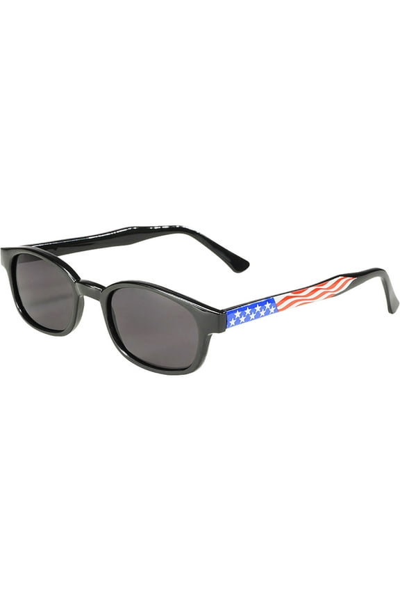 Pacific Coast Original KD's Biker Glasses Sunglasses (American Flag Frame/Smoke Lens)