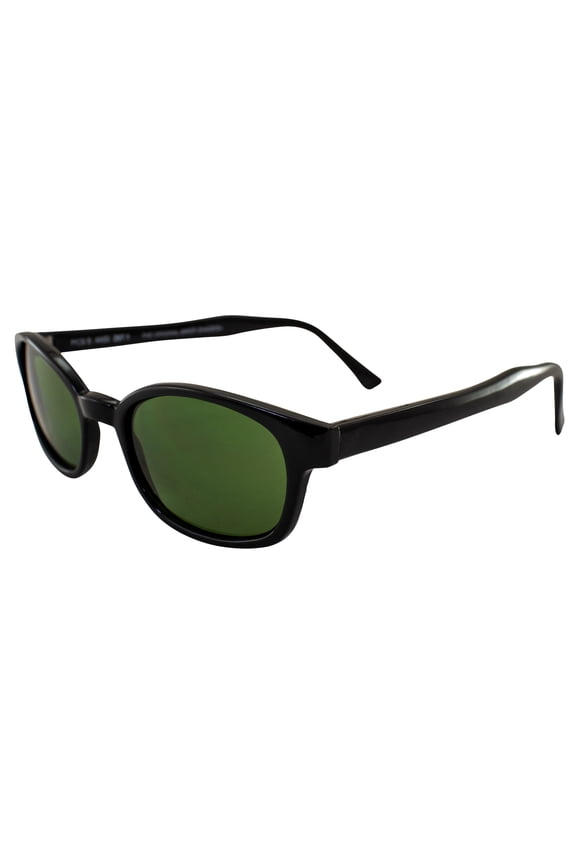 Pacific Coast Original KD's Biker Sunglasses (Black Frame/Dark Green Lens)