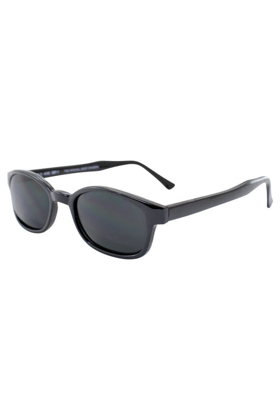 KD's Original Biker Sunglasses Black Frame Dark Grey Lens Motorcycle Riding Glasses for Men and Women