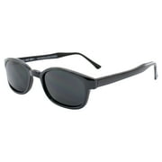 Pacific Coast KDs Original Biker Sunglasses Black Frame Dark Grey Lens Motorcycle Riding Glasses for Men and Women