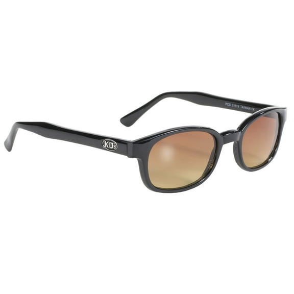 Pacific Coast Original KD's Biker Sunglasses with 'Blue Buster' Lens (Black Frame/Amber Lens)