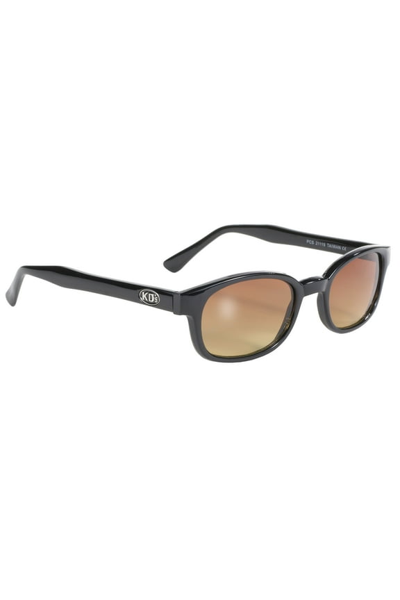 Pacific Coast Original KD's Biker Sunglasses with 'Blue Buster' Lens (Black Frame/Amber Lens)