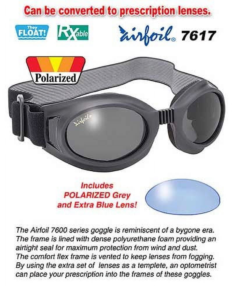 Pacific Coast Sunglasses Airfoil Polarized 7600 Series Goggles, Distinct Name: Black/Smoke Lens, Gender: Mens/Unisex, Primary Color: Black 7617