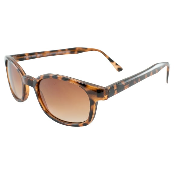 Pacific Coast Sunglasses X-KDs Biker Sunglasses Dark Demi Tortoise Frame Amber Fade Lenses