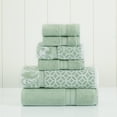 thumbnail image 1 of Pacific Coast Textiles Trefoil Filigree 6-Piece Cotton Adult Bath Towel Set, Sage, 1 of 5