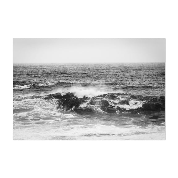 Pacific Crashing 02 B&W - Big Sur California Photography Unframed Wall Art Print 5 x 7 inches