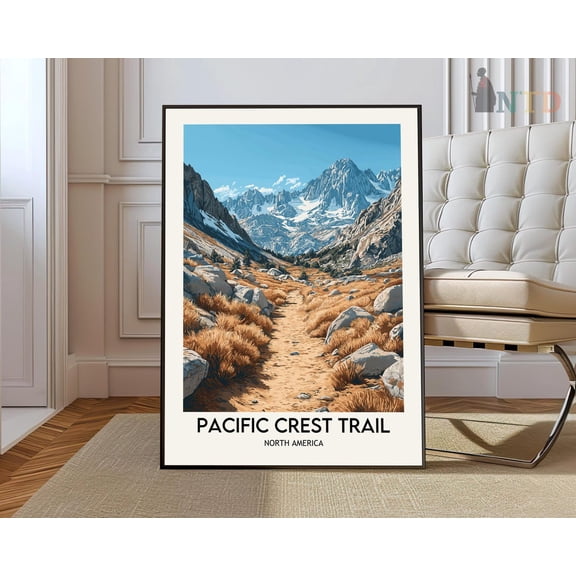Pacific Crest Trail Hiking Poster, Unframed Paper Poster 8x10in