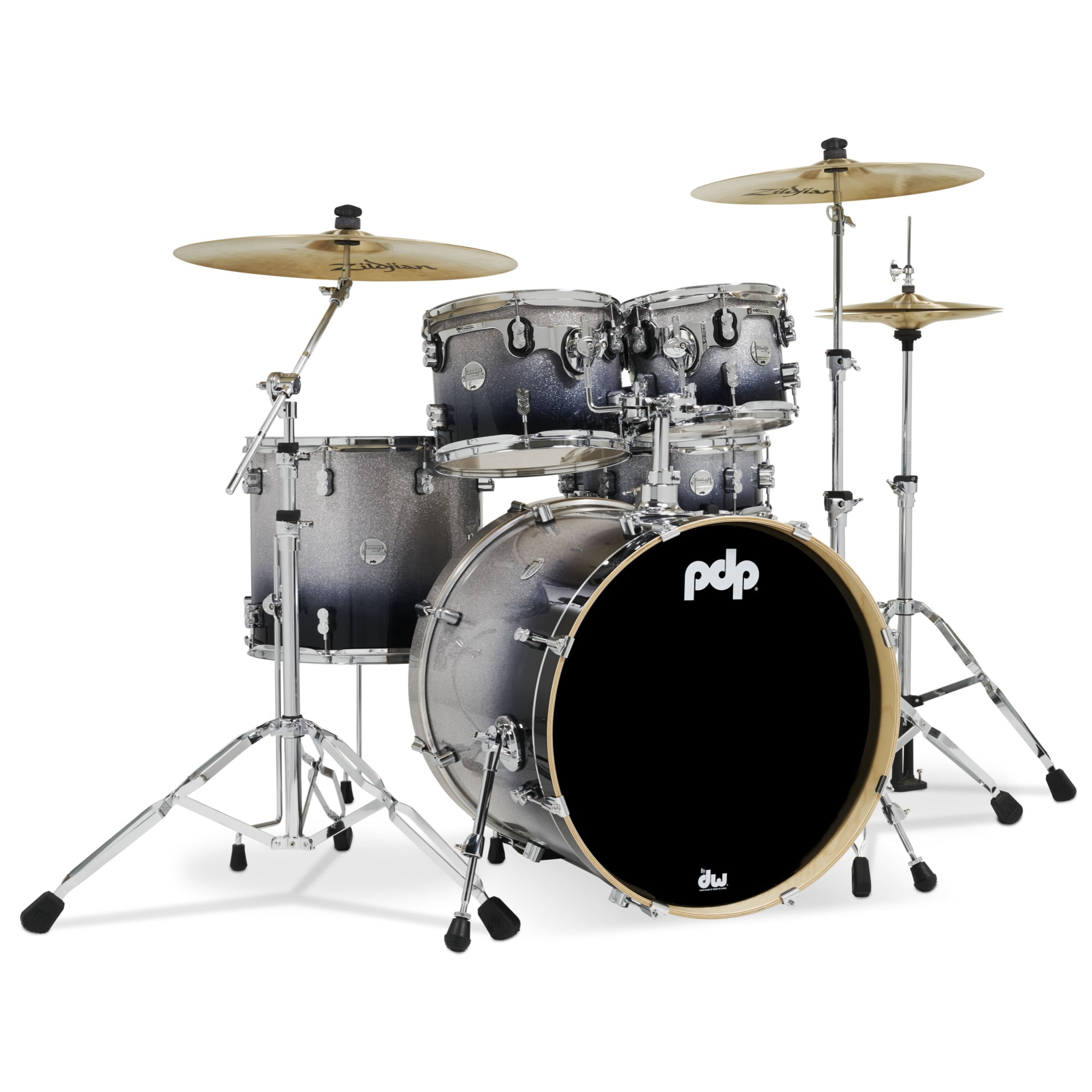 SILVER TO BLK FADE - CHRM HW 5 PCS