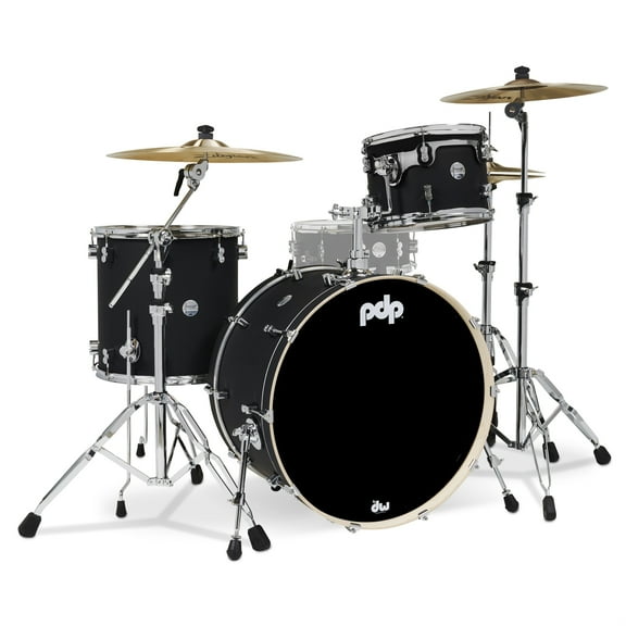 PDP Concept Maple Series 3-Piece Rock Shell Pack, Satin Black Lacquer