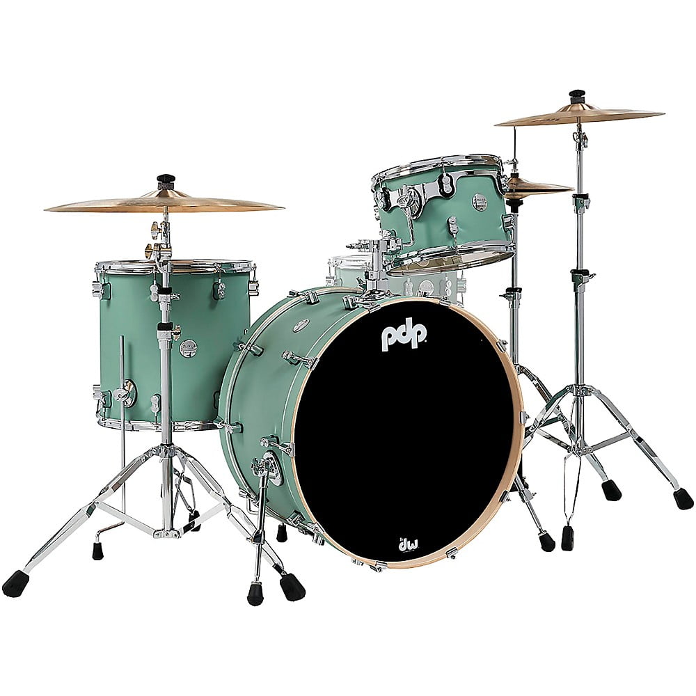 PDP by DW Concept Maple 3-Piece Rock Shell Pack With Chrome Hardware Satin Seafoam