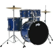 Pacific Drums and Percussion by DW Encore Complete 5-Piece Drum Set with Chrome Hardware and Cymbals, Royal Blue