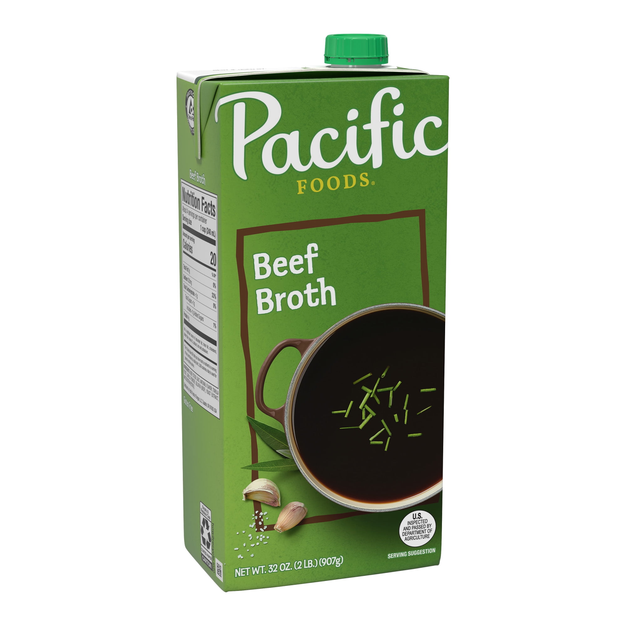 Pacific Foods Beef Broth, 32 oz Carton