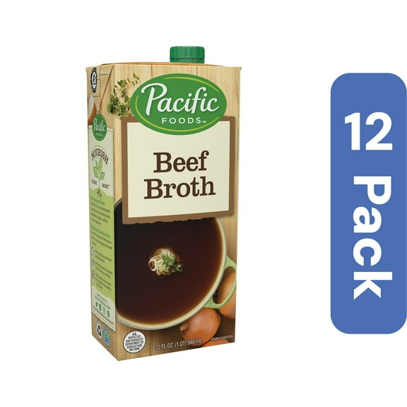 Pacific Foods Fat-Free Beef Broth 32 oz (Pack Of 12)