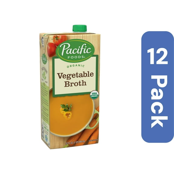 Pacific Foods Fat-Free Vegetable Broth 32 oz (Pack Of 12)