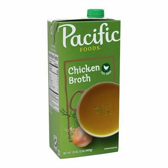 Pacific Foods Free Range Chicken Broth, 32 Oz Carton - Pack of 2
