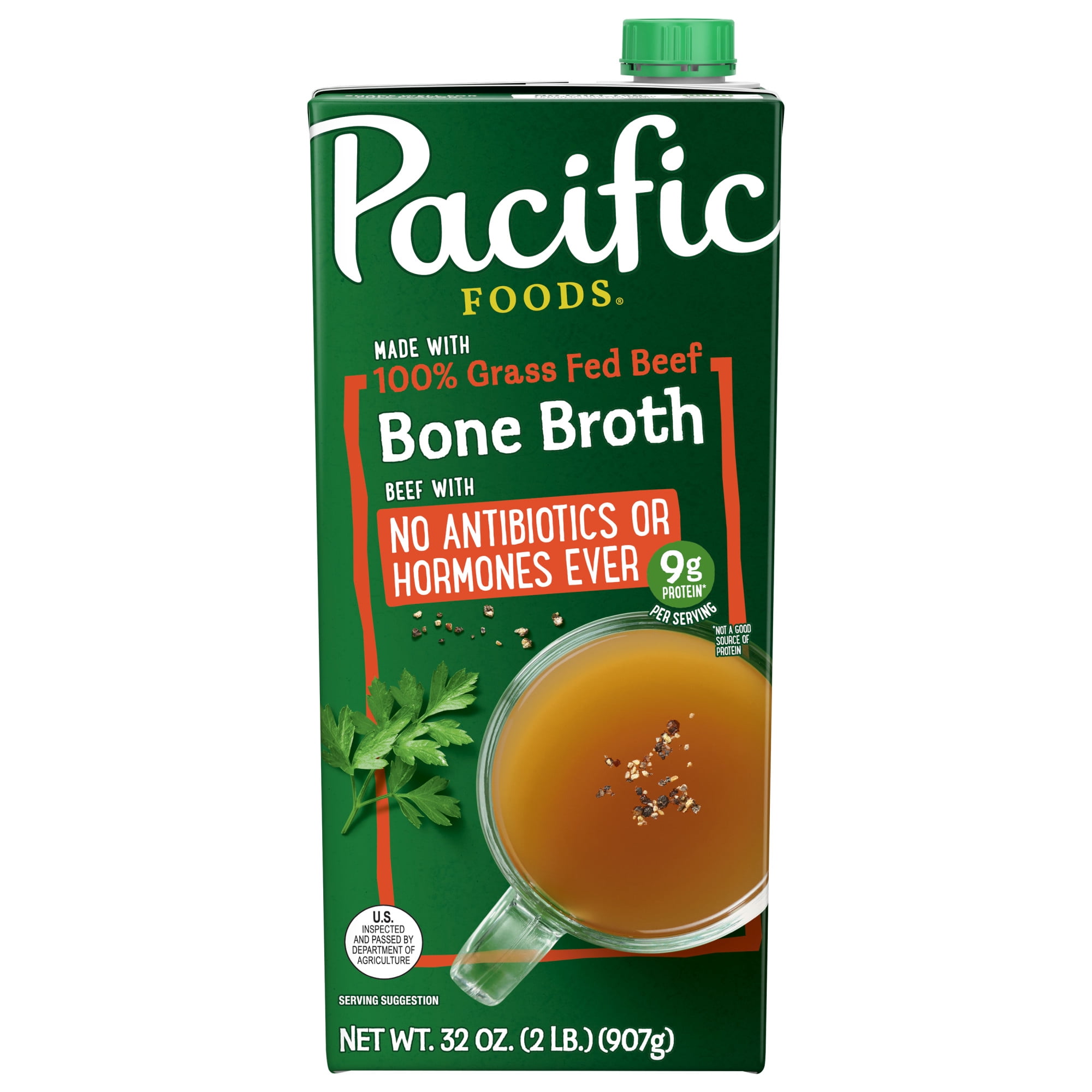 Pacific Foods Grass Fed Beef Bone Broth, 32 oz Carton