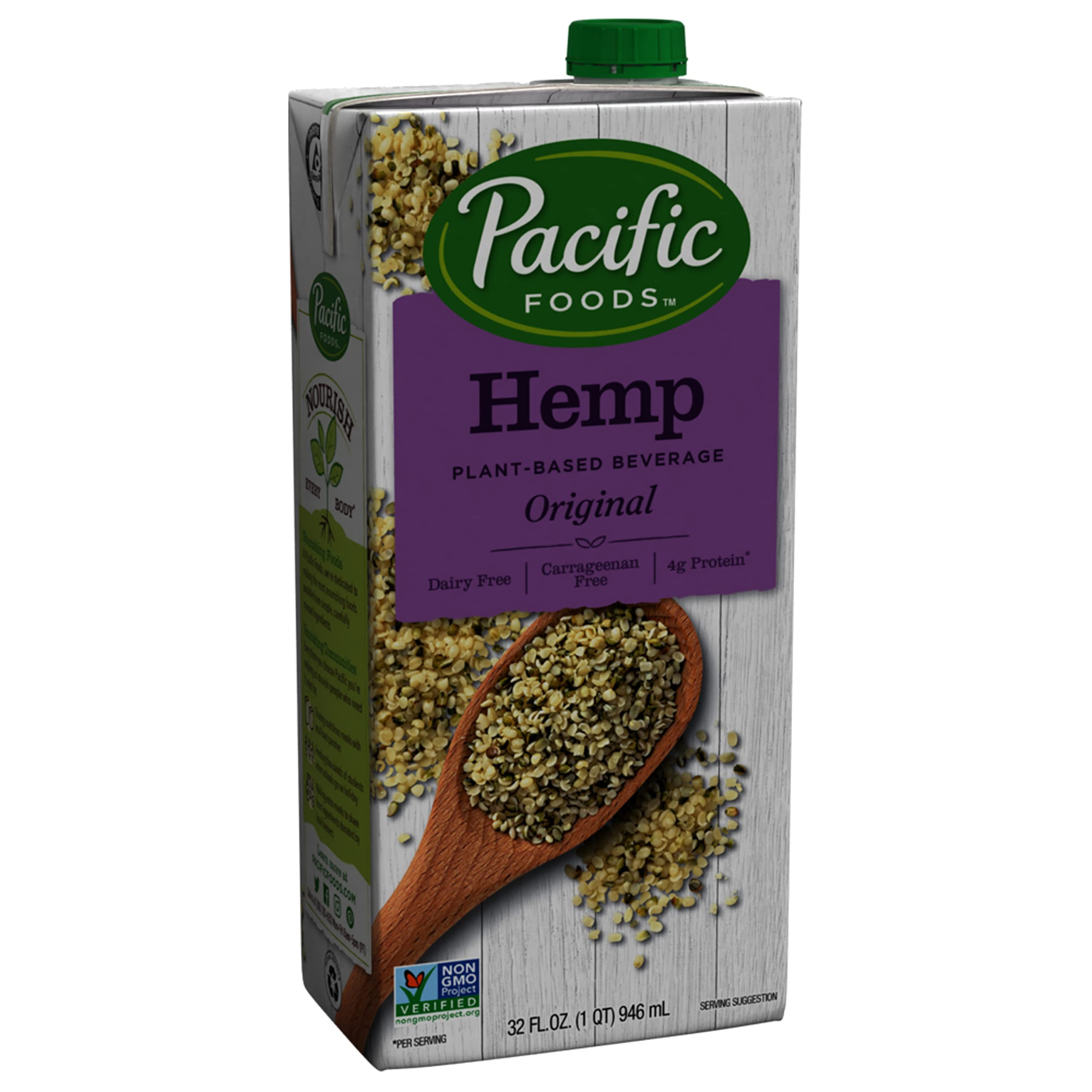Pacific Foods Hemp Milk, Original 32 oz Shelf Stable, PlantBased