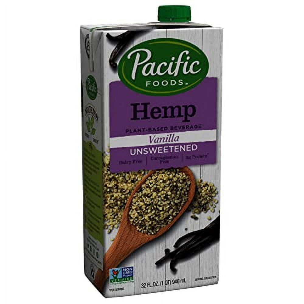Pacific Foods Hemp Milk, Unsweetened Vanilla, Shelf Stable, PlantBased