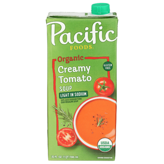 Pacific Foods Low Sodium Organic Creamy Tomato Soup 32 fl oz - Pack of 3