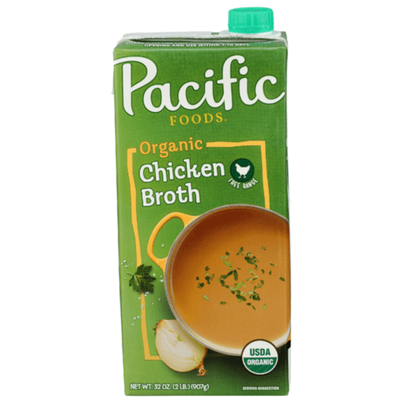 Pacific Foods Organic Free Range Chicken Broth 32 fl oz - Pack of 3