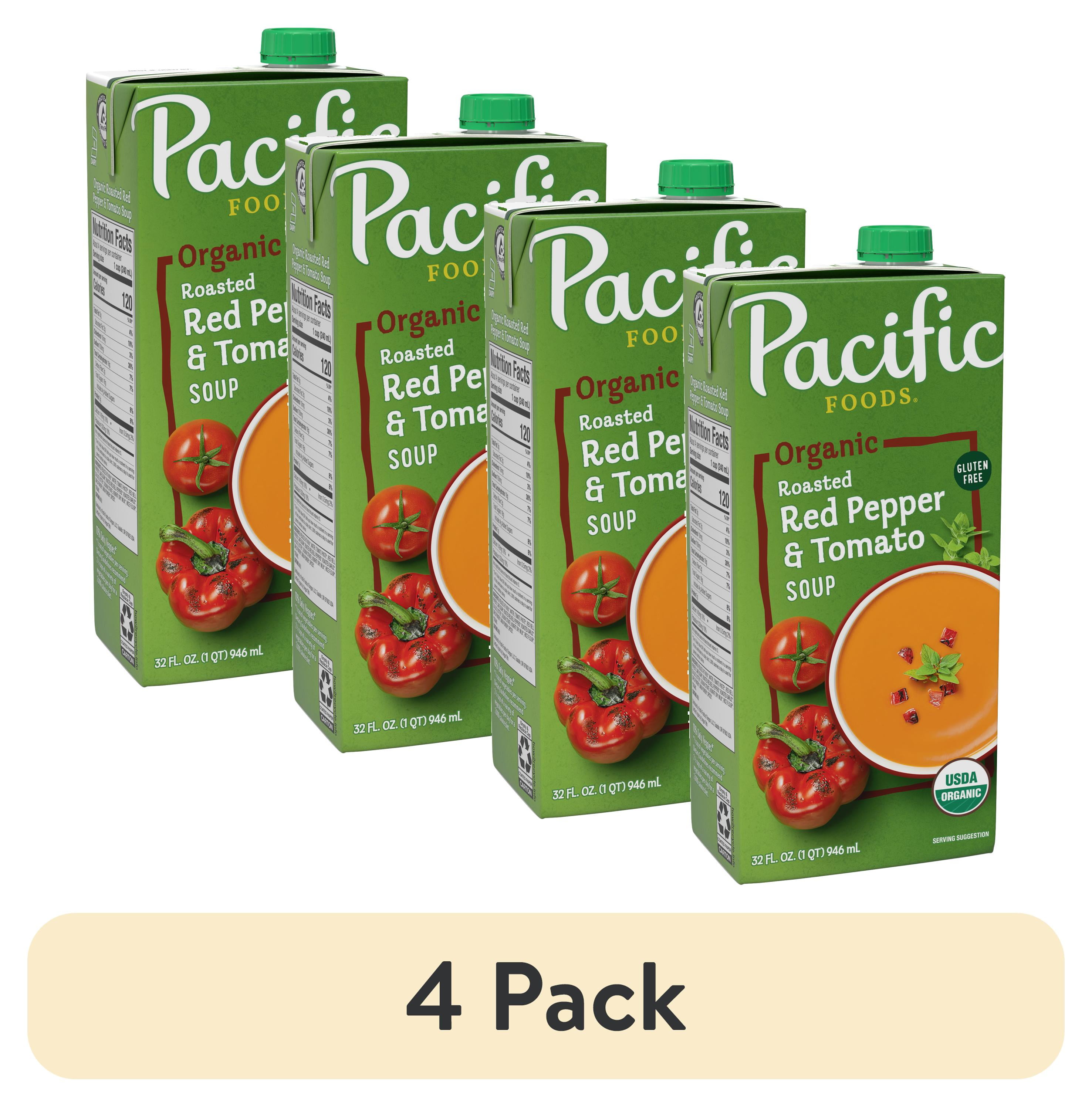 (4 Pack) Pacific Foods Organic Roasted Red Pepper And Tomato Soup, 32 ...