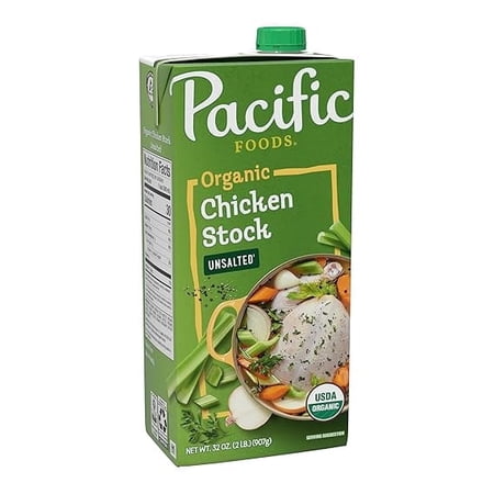 Pacific Foods Organic Stock Unsalted Chicken - 32 fl oz Pack of 3
