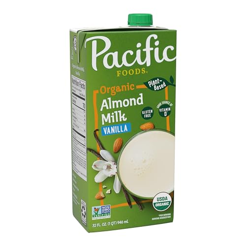 Pacific Foods Organic Vanilla Almond Milk, Plant Based Milk, 32 oz