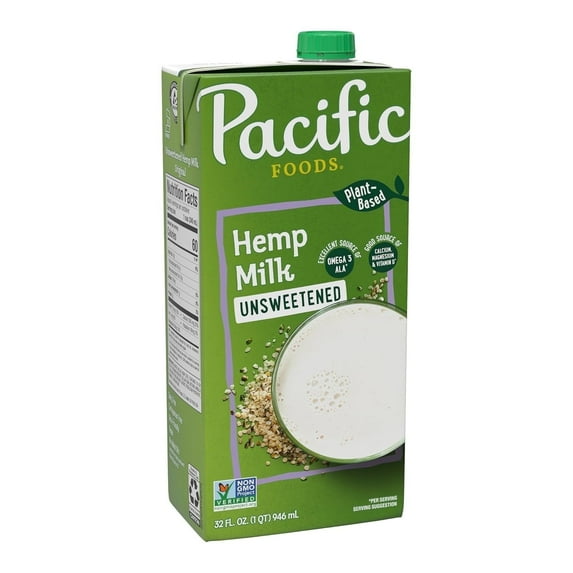 Pacific Foods Pacific Foods Hemp Non-Dairy Beverage Unsweetened Original - 32 fl oz Pack of 4
