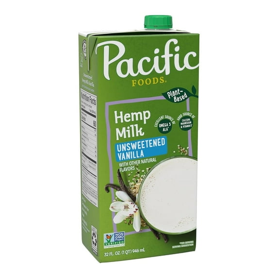 Pacific Foods Hemp Milk Unsweetened Vanilla -- 32 fl oz
Pack of 4