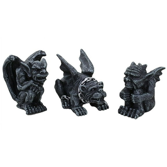 Pacific Giftware 2.75 Inch Miniature Gargoyles Statue Figurines, Set of Three