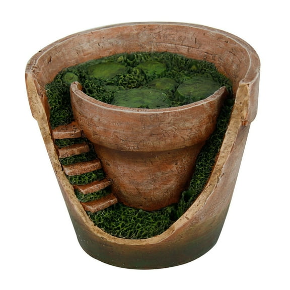 Pacific Giftware 6.5" x 6.25" x 7.5" Round Brown Cold Cast Resin Planter Pot with Drainage Holes