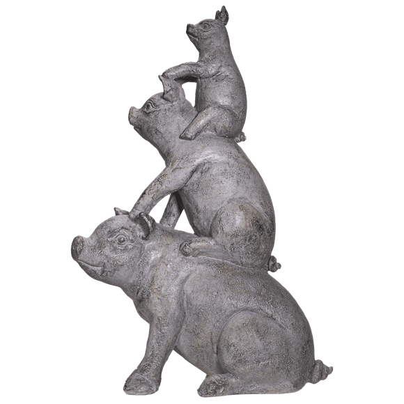 Pacific Giftware American Art Animal Farm Barnyard Stacked Animal Resin Figurine Statue (Pig)