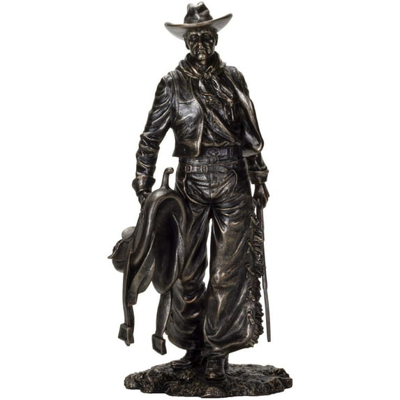 Pacific Giftware American Cowboy with Gun and Saddle Resin Figurine Home Decor Collectible